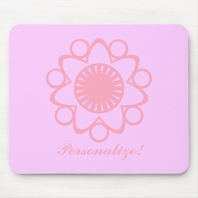 Bursting with Life Flower Mousepad, Pink Mouse Mat (Front)