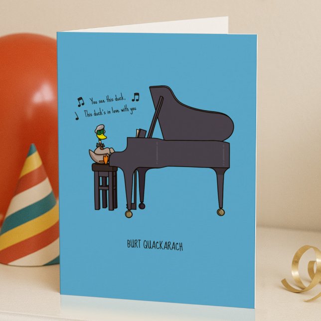 Burt Quackarach Duck Funny Piano Player Artwork Card (Creator Uploaded)