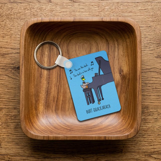 Burt Quackarach Duck Funny Piano Player Artwork Key Ring (Creator Uploaded)