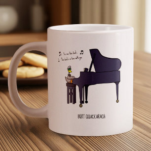 Burt Quackarach Duck Funny Piano Player Artwork Large Coffee Mug