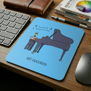 Burt Quackarach Duck Funny Piano Player Artwork Mouse Mat