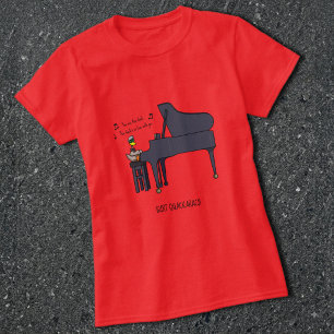 Burt Quackarach Duck Funny Piano Player Artwork T-Shirt