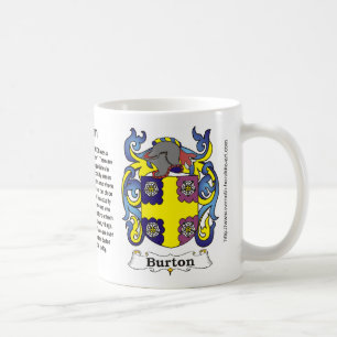 Burton Family Coat of Arms Mug