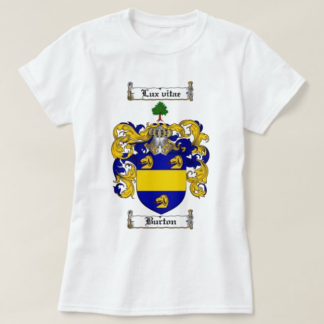 BURTON FAMILY CREST -  BURTON COAT OF ARMS T-Shirt (Design Front)