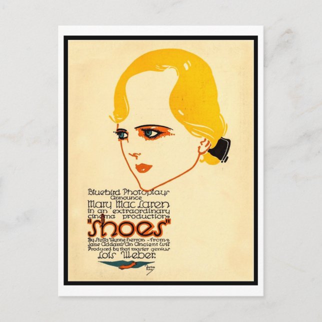 Burton Rice for the film "Shoes", 1916 Postcard (Front)