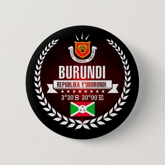 Burundi 6 Cm Round Badge (Front)