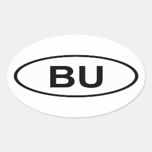 Burundi "BU" Oval Sticker