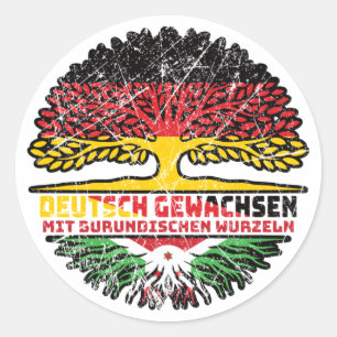 Burundi Burundisch Deutschland Baum Wurzel Classic Round Sticker
