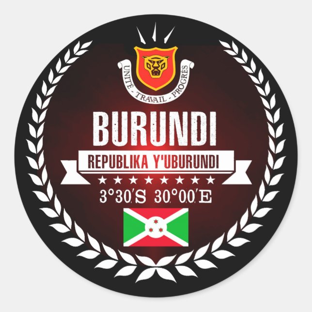 Burundi Classic Round Sticker (Front)