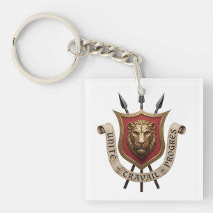 Burundi coat arms country flag symbol emblem lion key ring