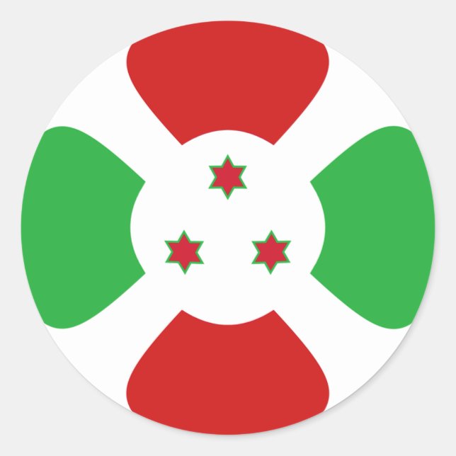 Burundi Fisheye Flag Sticker (Front)
