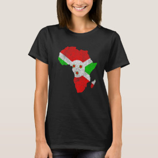 Burundi Flag Africa Continent Silhouette Gift for  T-Shirt