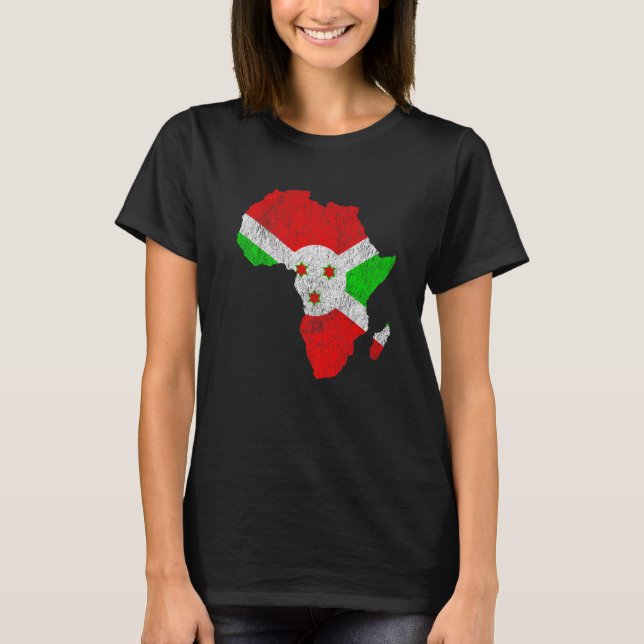 Burundi Flag Africa Continent Silhouette Gift for  T-Shirt (Front)