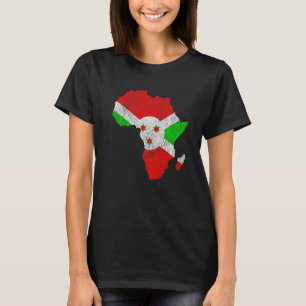 Burundi Flag Africa Continent Silhouette Gift for T-Shirt