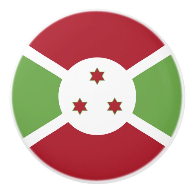 Burundi flag ceramic knob (Front)
