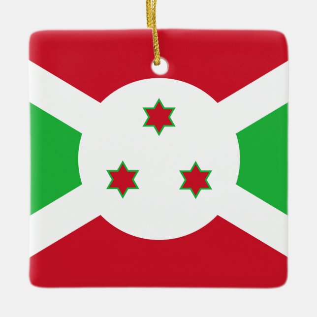 Burundi Flag Ceramic Ornament (Front)