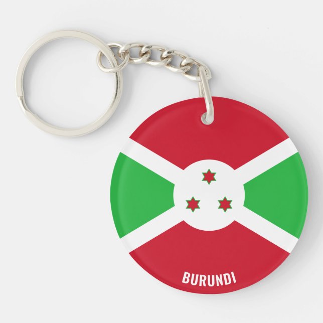 Burundi Flag Charming Patriotic Key Ring (Front)
