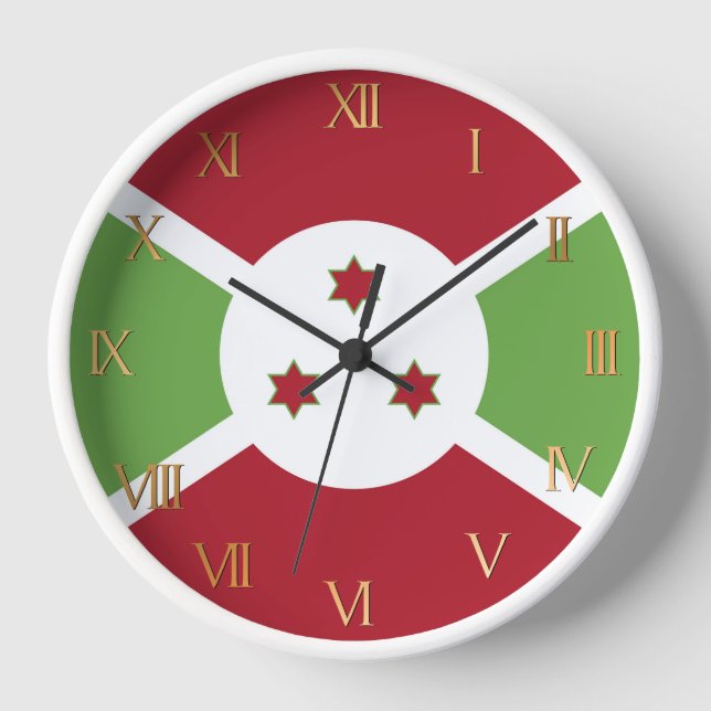 Burundi flag clock (Front)
