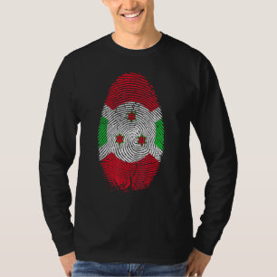 Burundi Flag Fingerprint It Is In My Dna For Burun T-Shirt