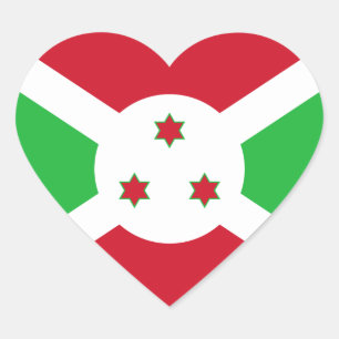 Burundi Flag Heart Sticker