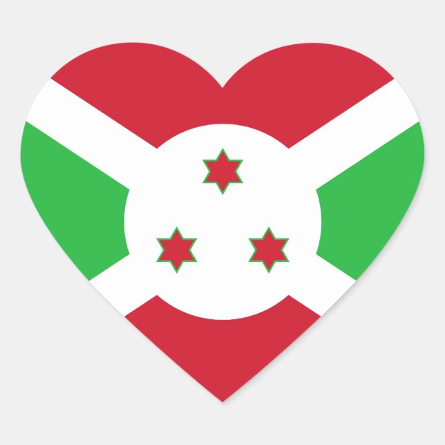 Burundi Flag Heart Sticker (Front)