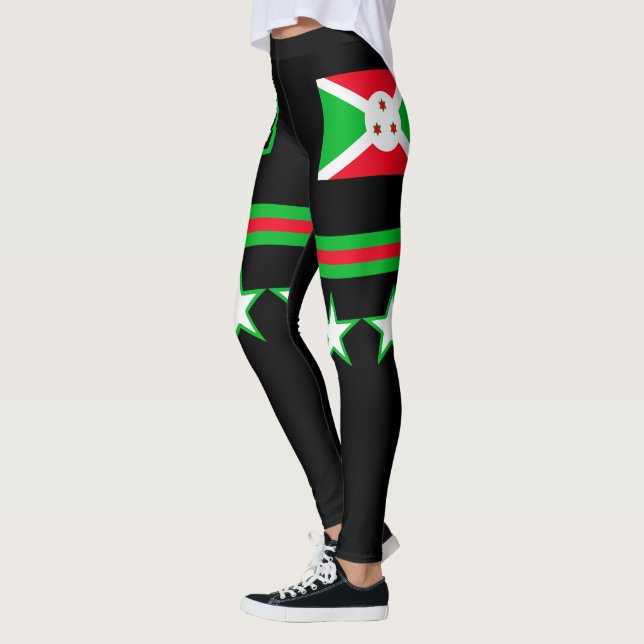 Burundi Flag Leggings (Left)