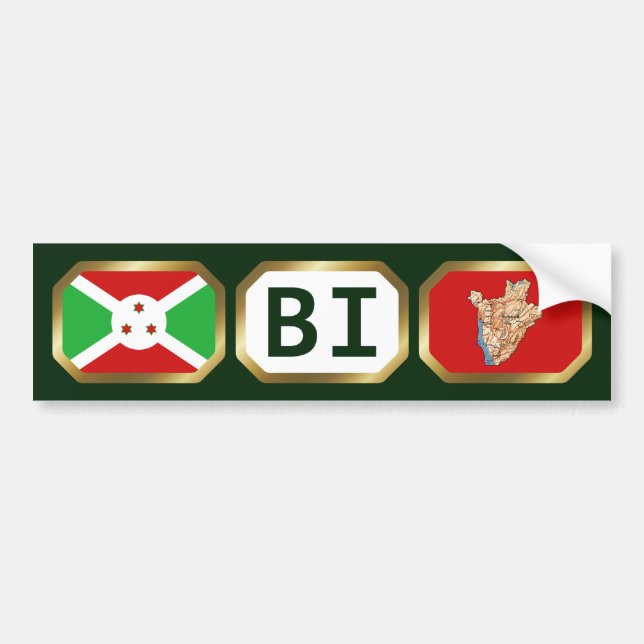 Burundi Flag Map Code Bumper Sticker (Front)