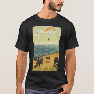 Burundi Illustration Travel Art Vintage T-Shirt