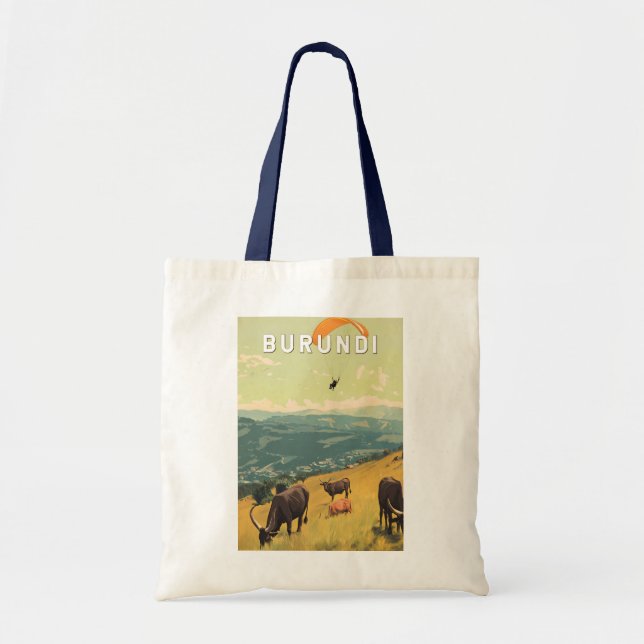 Burundi Illustration Travel Art Vintage Tote Bag (Front)