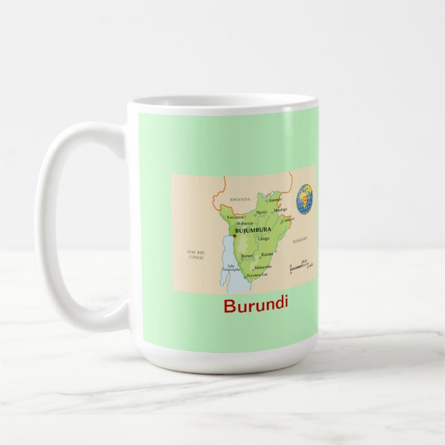 Burundi map & flag coffee mug (Left)