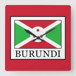 Burundi Square Wall Clock