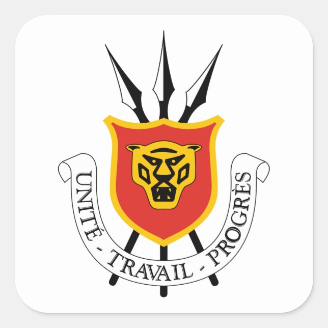 Burundian Coat of Arms, Flag of Burundi Square Sticker (Front)