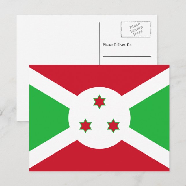 Burundian Flag, Flag of Burundi Postcard (Front/Back)