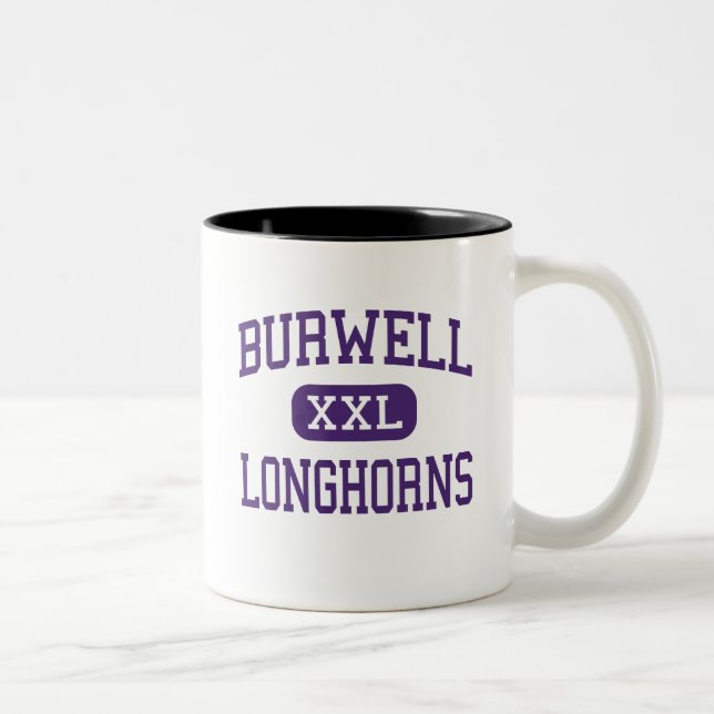Burwell - Longhorns - High - Burwell Nebraska Two-Tone Coffee Mug (Right)