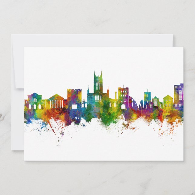 Bury St Edmunds England Skyline Invitation (Front)