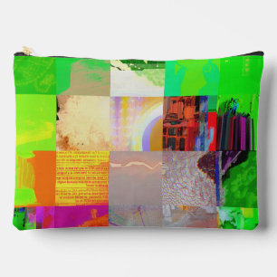Bus 1521 Abstract Glitch Art Cyberpunk Grid  Accessory Pouch