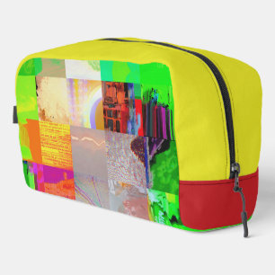 Bus 1521 Abstract Glitch Art Cyberpunk Grid  Dopp Kit