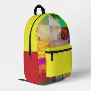 Bus 1521 Abstract Glitch Art Cyberpunk Grid  Printed Backpack