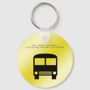 Bus Aide A Good Morning Smile Black Bus Key Ring