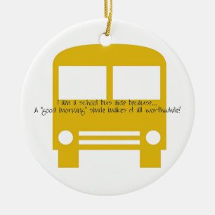 Bus Aide A Good Morning Smile Yellow Bus Ceramic Tree Decoration