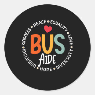 Bus Aide Squad For Back To School Bus Team Classic Round Sticker