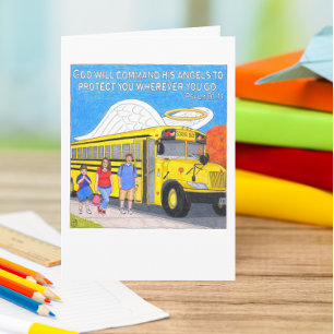 Bus Angel Greeting Card