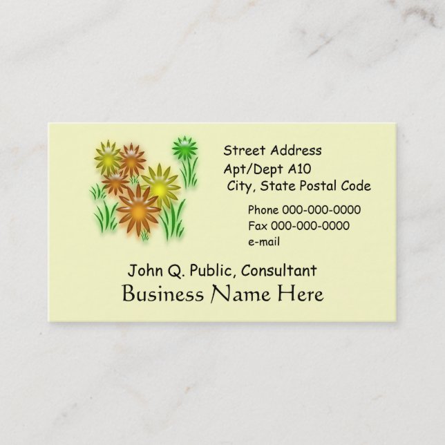 Bus. Card - 3D daisies - two sided (Front)