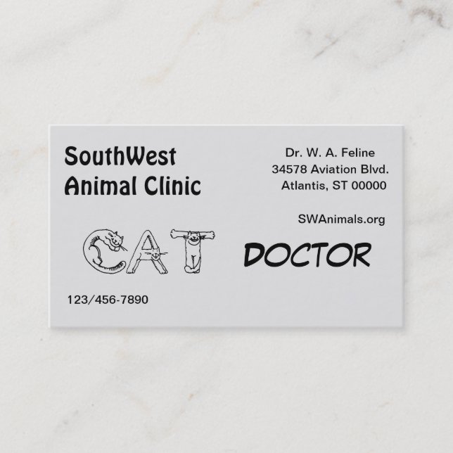 Bus. Card - Animal Font Veterinarian  (Front)