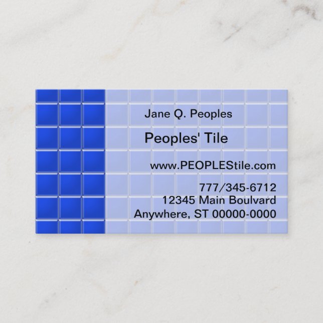 Bus. Card - Blue Mosaic Tiles (Front)