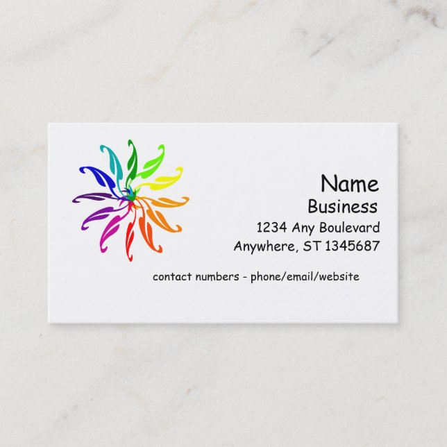 Bus. Card - Colour wheel leaves (Front)