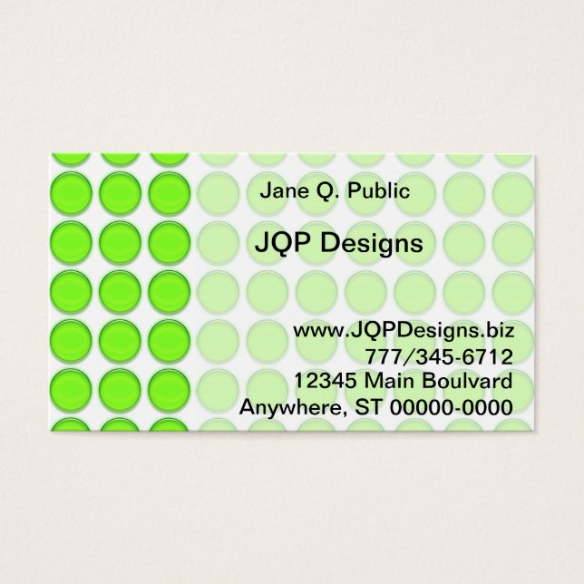 Bus. Card - Green Dots (Front)
