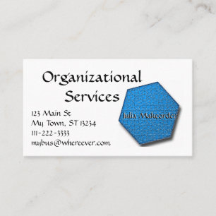 Bus. card - Hexagon Jigsaw Puzzle in Blue