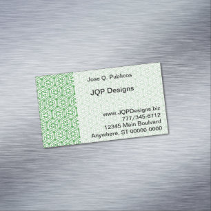 Bus. Card (mag) - Green Hexagon Pattern Business C