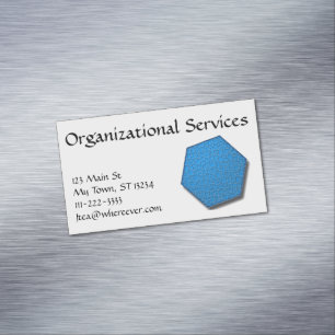 Bus. Card (mag) - Hexagon Jig-Saw Puzzle/blue